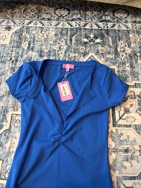 Edikted Women's Royal Blue Ruched V-Neck Top